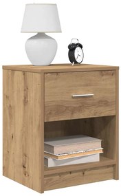 vidaXL Mesa de cabeceira com gaveta 40x34x50 cm carvalho artisiano