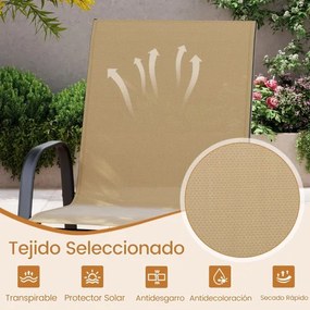Conjunto de 2 cadeiras de bar com encosto, apoios de braços e apoios para os pés, capacidade de peso de 150 kg para bar, jardim, 62 x 76 x 130 cm, beg