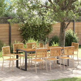 vidaXL Conjunto de Jantar para Jardim em 9 Peças Bege Polirrattan Acácia