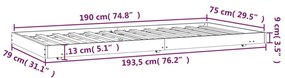 Estrutura de cama 75x190cm madeira de pinho maciça castanho mel