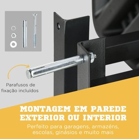 SPORTNOW Tabela de Basquetebol de Parede para Interior Exterior Tabela de Basquetebol para Adultos 110x90x70 cm Preto e Amarelo