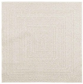 Tapete ZIZUR creme 120x120cm aspeto de juta interior e exterior