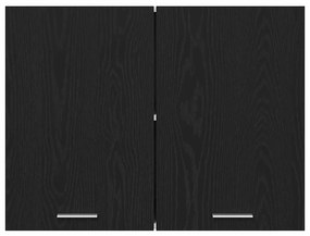 Armário Suspenso em Carvalho Preto da - 80x31x60 cm - Feito em Madeira