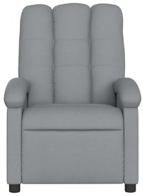 Poltrona de massagens reclinável tecido cinzento-claro