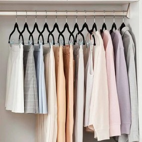 Conjunto de 20 Cabides de veludo, economizam espaço, pretos