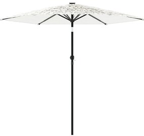 Guarda-sol de jardim com poste de aço 223x223x213 cm branco