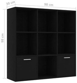 Estante 98x30x98 cm derivados de madeira preto
