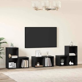 vidaXL Conjunto de Estantes para TV 6 pcs Carvalho Preto