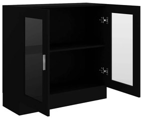 Armário vitrine 82,5x30,5x80 cm derivados de madeira preto