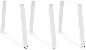 Pés para mesa de jantar em V, 3 peças, branco, 100x(72-73,3) cm, aço