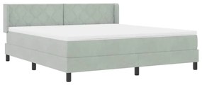 Cama Box com Colchão vidaXL Cinza Claro 180x200 cm Veludo