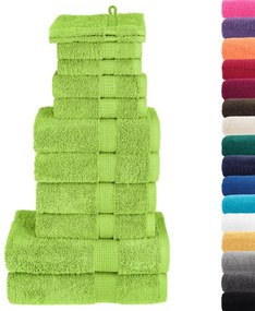 12pcs Conjunto toalhas banho premium SOLUND 600 gsm verde