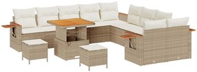 Conjunto de Sofás de Jardim vidaXL de 13 Peças com Almofadas Bege