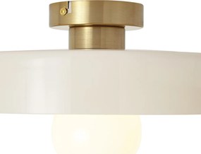 Plafon Retrô Bronze com Vidro Bege - Jina