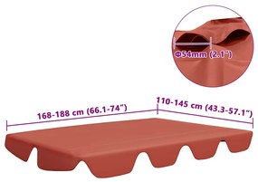 Toldo suplente baloiço 188/168x145/110cm terracota