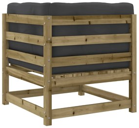 7 pcs conjunto sofás de jardim c/ almofadões pinho impregnado