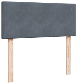 Cama boxspring com colchão 120x200 cm veludo cinzento-escuro
