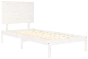 Estrutura de cama 90x200 cm pinho maciço branco