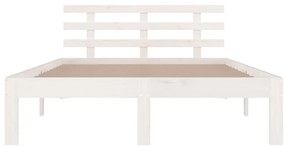 Estrutura de cama 120x200 cm madeira maciça branco