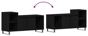Armário para TV vidaXL Preto Carvalho 100x35x55 cm Madeira Engineered