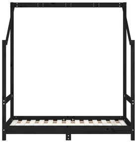 Estrutura de cama infantil 70x140 cm pinho maciço preto