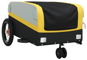 Reboque para bicicleta 30 kg ferro preto e amarelo