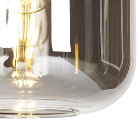 Candeeiro de suspensão inteligente preto com vidro fumê 4 luzes incl. Wifi A60 - Zuzanna