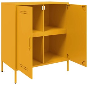 Aparador 68x39x79 cm aço amarelo mostarda