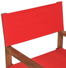 Cadeiras de realizador 2 pcs madeira de teca maciça vermelho