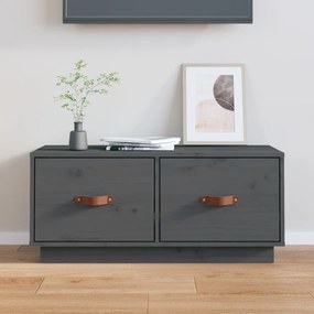 vidaXL Móvel de TV 80x34x35 cm madeira de pinho maciça cinza