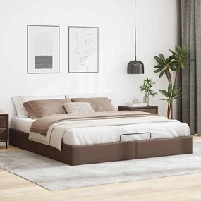 Estrutura de cama otomana sem colchão 180x200 cm castanho
