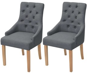 vidaXL Cadeiras de jantar 2 pcs tecido cinzento-escuro