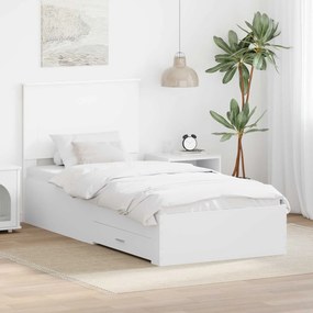 vidaXL Estrutura da Cama Branco 100 x 200 cm Madeira processada