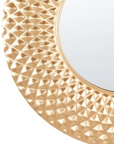 Espelho de parede em metal dourado ø 60 cm COMBE Beliani