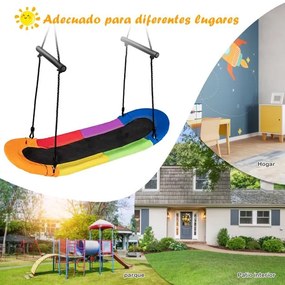 Baloiço de árvore com ângulos suaves, altura ajustável e estrutura metálica para adultos e crianças Multicolor