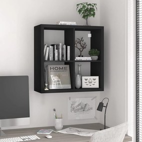 vidaXL Prateleira/estante cubo para parede 69,5x29,5x69,5cm MDF preto