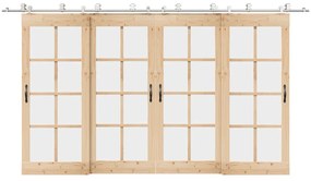 Kit ferragens p/ porta deslizante 400cm aço inoxidável prateado