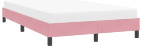 Estrutura de cama com colchão 120x220 cm veludo rosa