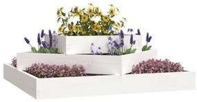 Vaso/floreira 83x83x27 cm pinho maciço branco