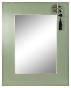 Espelho de Parede Dkd Home Decor Abeto Natural Vermelho Metal Verde Oriental Madeira Mdf (70 X 2 X 90 cm)