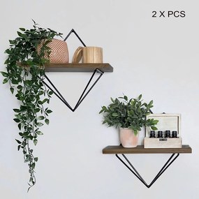Prateleira Decorativa de Madeira Wr046 – Nogueira Preto – 30x30x14 cm