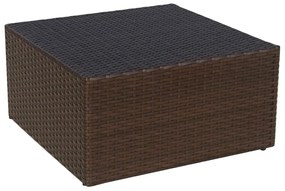 Cadeira de jardim com banco vime castanho