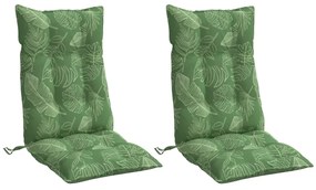 Almofadões p/ cadeira encosto alto 2 pcs tecido oxford folhas
