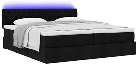 63 / 5,000vidaXL Estrutura de cama otomana com colchões tecido preto