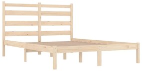 Estrutura de cama 200x200 cm madeira de pinho maciça