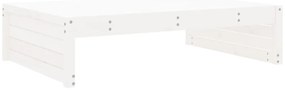 4 pcs conjunto lounge de jardim madeira de pinho maciça branco