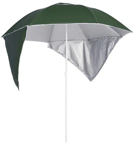 vidaXL Guarda-sol de praia com paredes laterais 215 cm verde