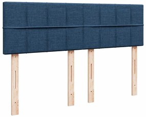 Cama com molas/colchão 140x200 cm tecido azul