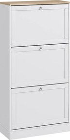 HOMCOM Móvel Sapateira de Entrada com 3 Gavetas Basculantes e Prateleiras Ajustáveis para 18 Pares de Sapatos 60x23,5x115 cm Branco | Aosom Portugal