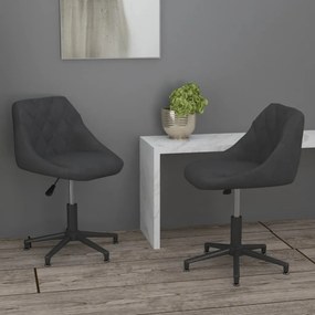 vidaXL Cadeiras de jantar giratórias 2 pcs veludo cinzento-escuro